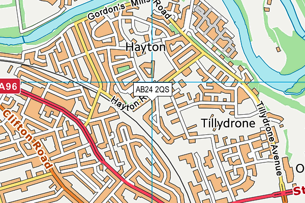 AB24 2QS map - OS VectorMap District (Ordnance Survey) AB24 2QS map - OS VectorMap District (Ordnance Survey)