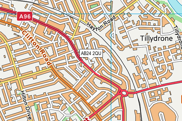 AB24 2QU map - OS VectorMap District (Ordnance Survey) AB24 2QU map - OS VectorMap District (Ordnance Survey)