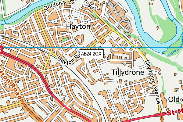AB24 2QX map - OS VectorMap District (Ordnance Survey) AB24 2QX map - OS VectorMap District (Ordnance Survey)