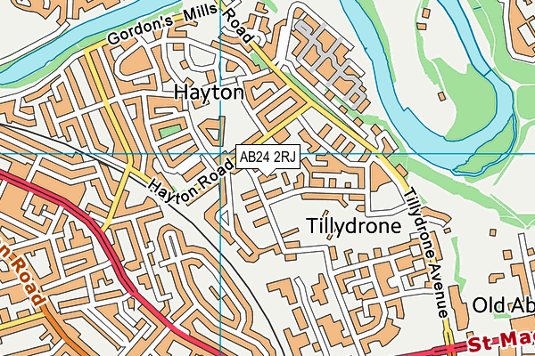 AB24 2RJ map - OS VectorMap District (Ordnance Survey) AB24 2RJ map - OS VectorMap District (Ordnance Survey)