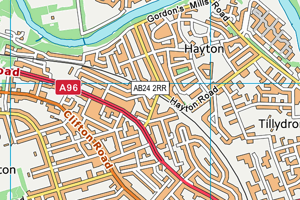 AB24 2RR map - OS VectorMap District (Ordnance Survey)