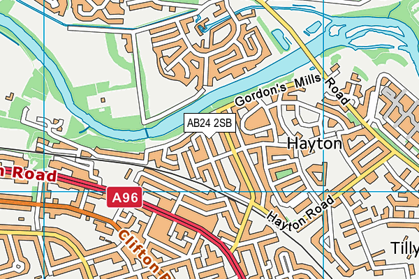 AB24 2SB map - OS VectorMap District (Ordnance Survey)