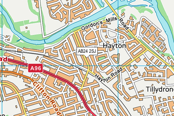 AB24 2SJ map - OS VectorMap District (Ordnance Survey)