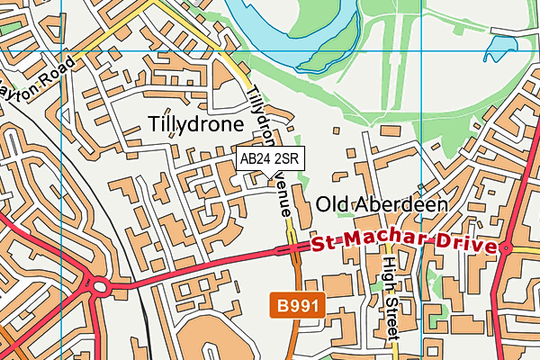 AB24 2SR map - OS VectorMap District (Ordnance Survey) AB24 2SR map - OS VectorMap District (Ordnance Survey)