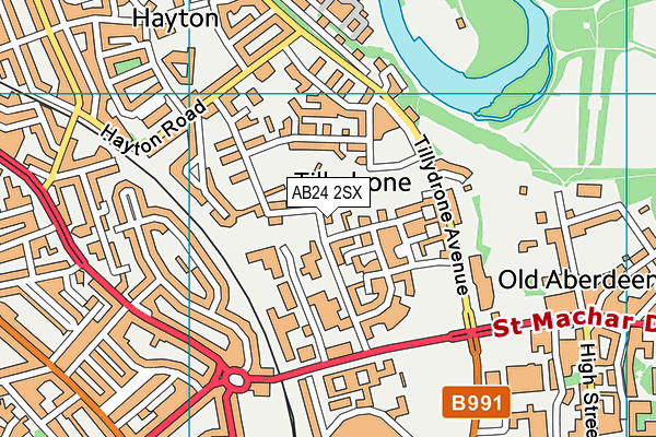 AB24 2SX map - OS VectorMap District (Ordnance Survey) AB24 2SX map - OS VectorMap District (Ordnance Survey)