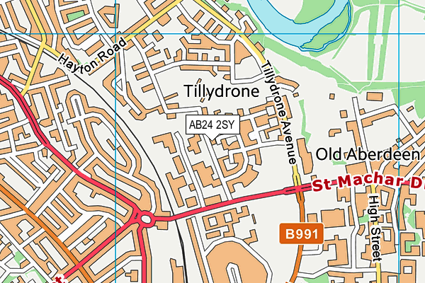 AB24 2SY map - OS VectorMap District (Ordnance Survey) AB24 2SY map - OS VectorMap District (Ordnance Survey)