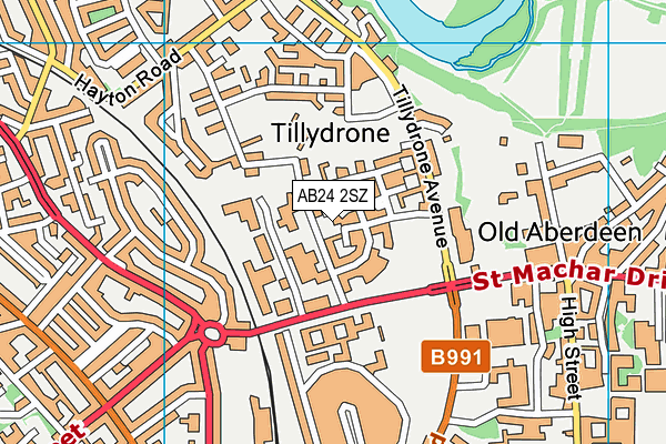 AB24 2SZ map - OS VectorMap District (Ordnance Survey) AB24 2SZ map - OS VectorMap District (Ordnance Survey)