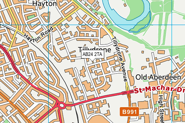 AB24 2TA map - OS VectorMap District (Ordnance Survey) AB24 2TA map - OS VectorMap District (Ordnance Survey)