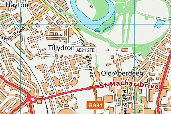 AB24 2TE map - OS VectorMap District (Ordnance Survey) AB24 2TE map - OS VectorMap District (Ordnance Survey)