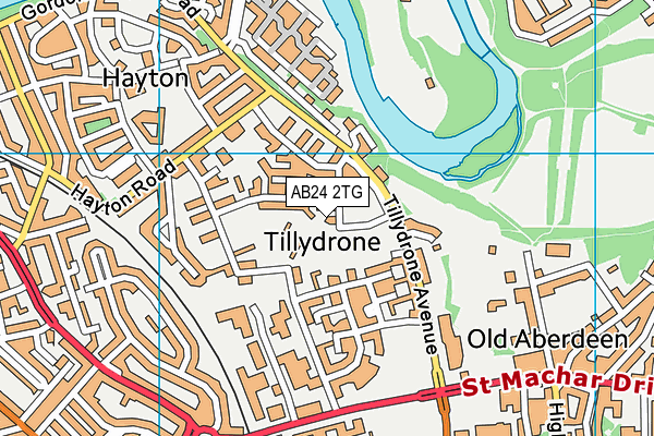 AB24 2TG map - OS VectorMap District (Ordnance Survey) AB24 2TG map - OS VectorMap District (Ordnance Survey)