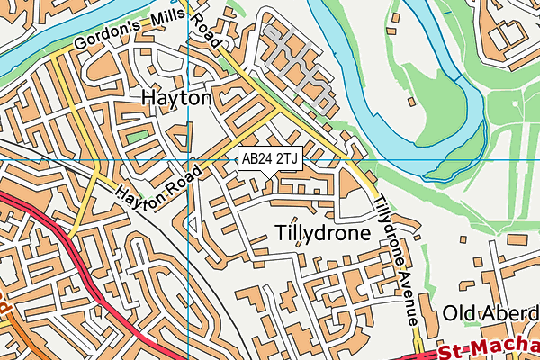 AB24 2TJ map - OS VectorMap District (Ordnance Survey) AB24 2TJ map - OS VectorMap District (Ordnance Survey)