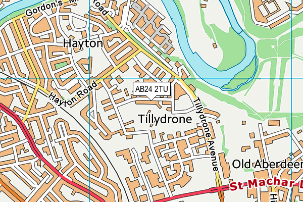 AB24 2TU map - OS VectorMap District (Ordnance Survey) AB24 2TU map - OS VectorMap District (Ordnance Survey)