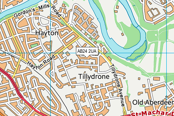 AB24 2UA map - OS VectorMap District (Ordnance Survey) AB24 2UA map - OS VectorMap District (Ordnance Survey)