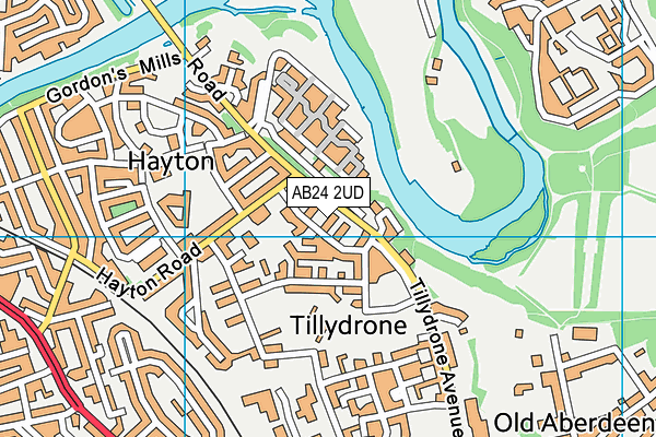 AB24 2UD map - OS VectorMap District (Ordnance Survey) AB24 2UD map - OS VectorMap District (Ordnance Survey)