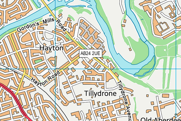 AB24 2UE map - OS VectorMap District (Ordnance Survey) AB24 2UE map - OS VectorMap District (Ordnance Survey)