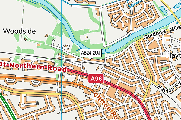 AB24 2UJ map - OS VectorMap District (Ordnance Survey) AB24 2UJ map - OS VectorMap District (Ordnance Survey)