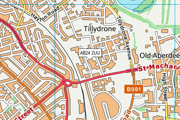 AB24 2UU map - OS VectorMap District (Ordnance Survey) AB24 2UU map - OS VectorMap District (Ordnance Survey)