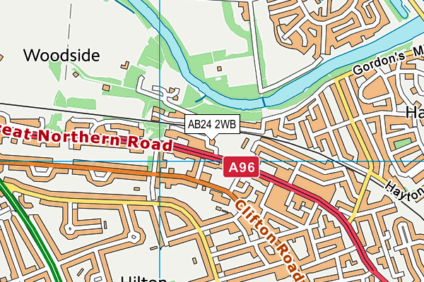 AB24 2WB map - OS VectorMap District (Ordnance Survey) AB24 2WB map - OS VectorMap District (Ordnance Survey)