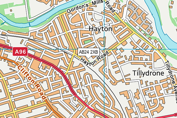 AB24 2XB map - OS VectorMap District (Ordnance Survey) AB24 2XB map - OS VectorMap District (Ordnance Survey)