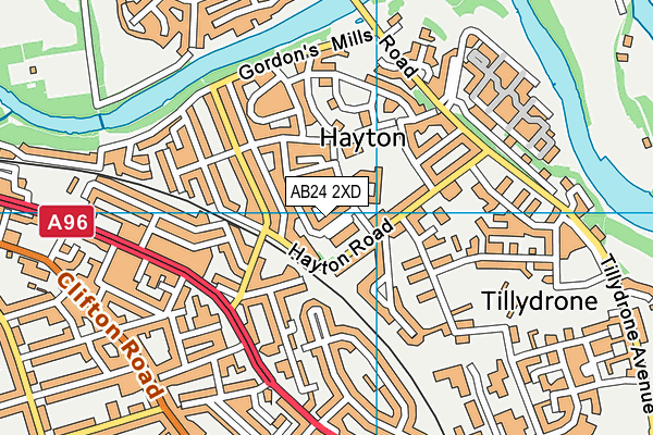 AB24 2XD map - OS VectorMap District (Ordnance Survey) AB24 2XD map - OS VectorMap District (Ordnance Survey)
