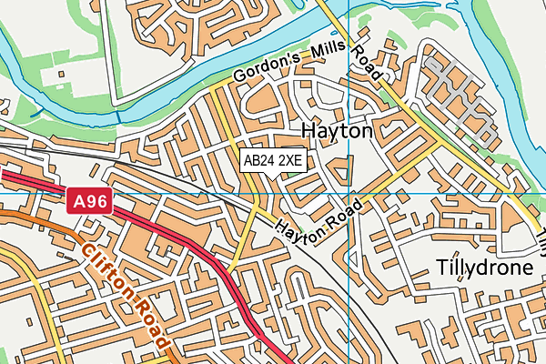 AB24 2XE map - OS VectorMap District (Ordnance Survey) AB24 2XE map - OS VectorMap District (Ordnance Survey)