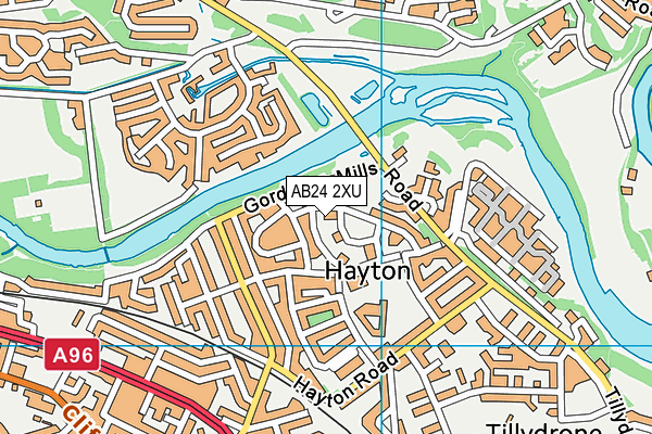 AB24 2XU map - OS VectorMap District (Ordnance Survey) AB24 2XU map - OS VectorMap District (Ordnance Survey)