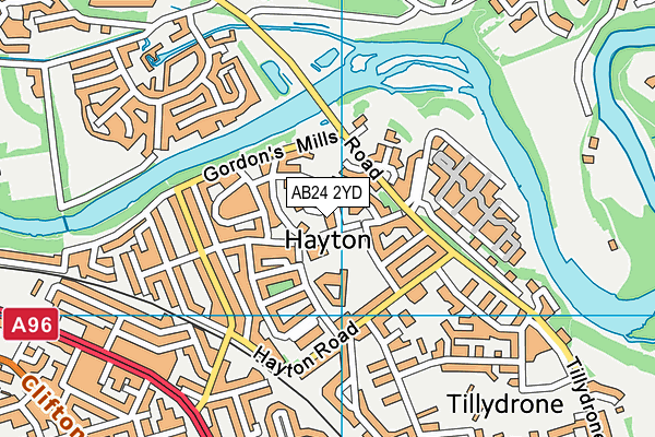 AB24 2YD map - OS VectorMap District (Ordnance Survey) AB24 2YD map - OS VectorMap District (Ordnance Survey)