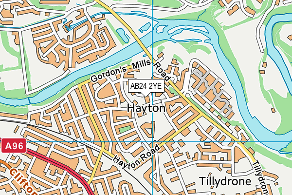 AB24 2YE map - OS VectorMap District (Ordnance Survey) AB24 2YE map - OS VectorMap District (Ordnance Survey)