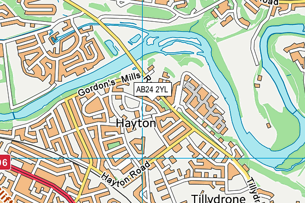 AB24 2YL map - OS VectorMap District (Ordnance Survey) AB24 2YL map - OS VectorMap District (Ordnance Survey)