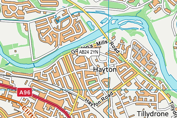 AB24 2YN map - OS VectorMap District (Ordnance Survey) AB24 2YN map - OS VectorMap District (Ordnance Survey)
