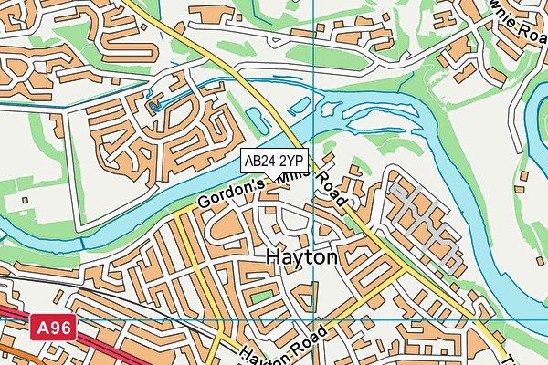 AB24 2YP map - OS VectorMap District (Ordnance Survey)