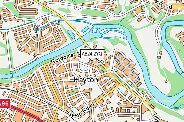 AB24 2YQ map - OS VectorMap District (Ordnance Survey) AB24 2YQ map - OS VectorMap District (Ordnance Survey)