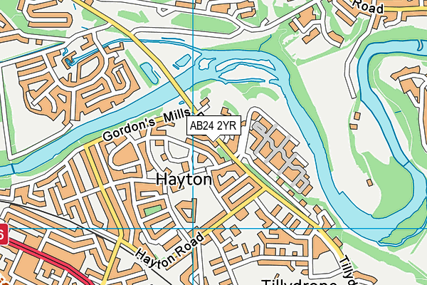 AB24 2YR map - OS VectorMap District (Ordnance Survey) AB24 2YR map - OS VectorMap District (Ordnance Survey)