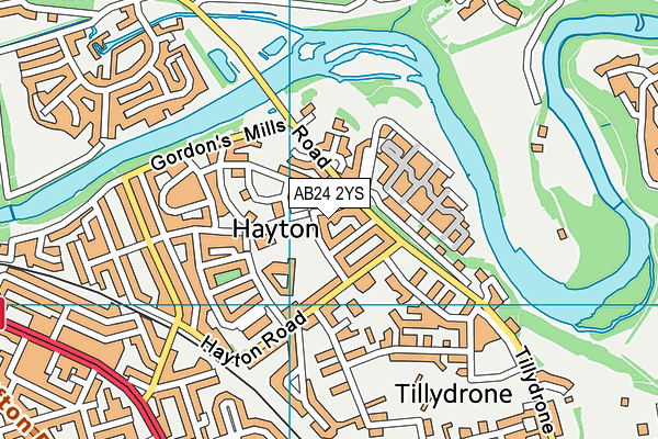 AB24 2YS map - OS VectorMap District (Ordnance Survey) AB24 2YS map - OS VectorMap District (Ordnance Survey)