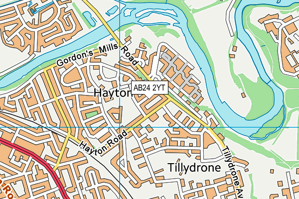 AB24 2YT map - OS VectorMap District (Ordnance Survey) AB24 2YT map - OS VectorMap District (Ordnance Survey)