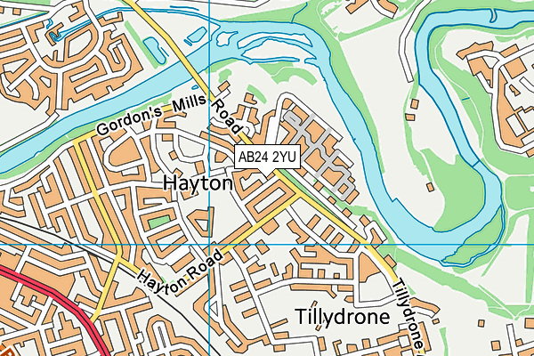 AB24 2YU map - OS VectorMap District (Ordnance Survey) AB24 2YU map - OS VectorMap District (Ordnance Survey)
