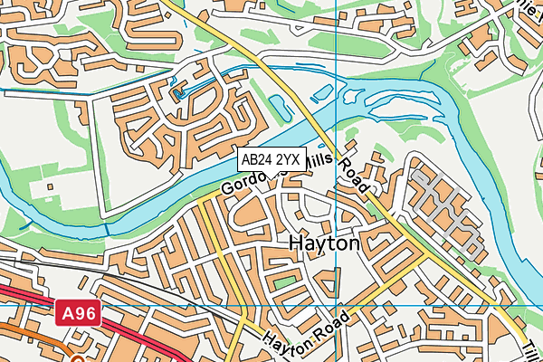 AB24 2YX map - OS VectorMap District (Ordnance Survey) AB24 2YX map - OS VectorMap District (Ordnance Survey)