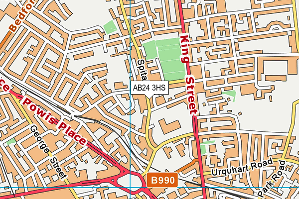 AB24 3HS map - OS VectorMap District (Ordnance Survey)