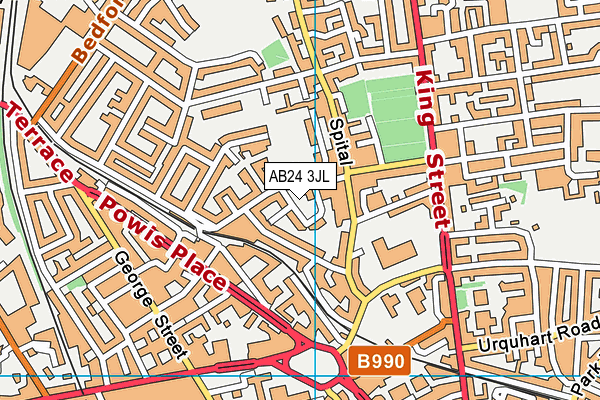 AB24 3JL map - OS VectorMap District (Ordnance Survey) AB24 3JL map - OS VectorMap District (Ordnance Survey)