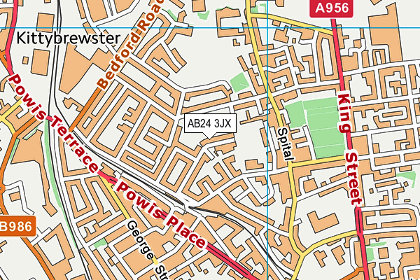 AB24 3JX map - OS VectorMap District (Ordnance Survey) AB24 3JX map - OS VectorMap District (Ordnance Survey)