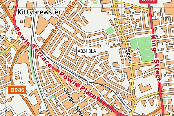 AB24 3LA map - OS VectorMap District (Ordnance Survey) AB24 3LA map - OS VectorMap District (Ordnance Survey)