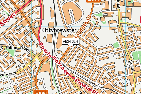 AB24 3LH map - OS VectorMap District (Ordnance Survey) AB24 3LH map - OS VectorMap District (Ordnance Survey)