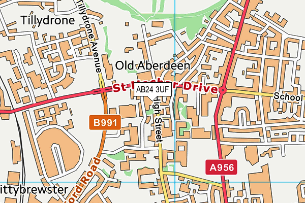AB24 3UF map - OS VectorMap District (Ordnance Survey) AB24 3UF map - OS VectorMap District (Ordnance Survey)