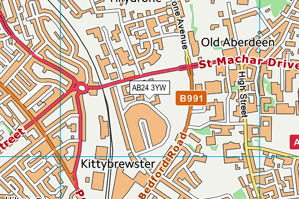 AB24 3YW map - OS VectorMap District (Ordnance Survey) AB24 3YW map - OS VectorMap District (Ordnance Survey)