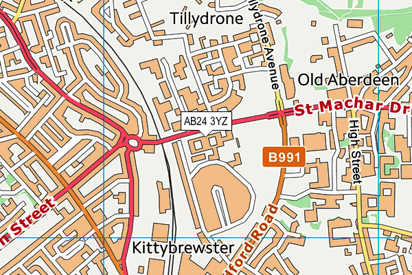 AB24 3YZ map - OS VectorMap District (Ordnance Survey) AB24 3YZ map - OS VectorMap District (Ordnance Survey)