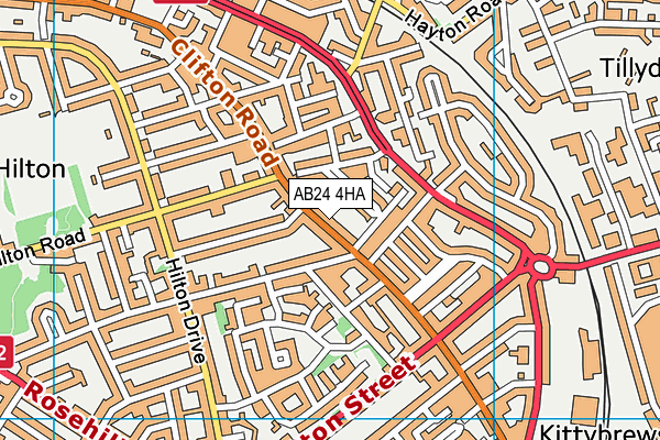 AB24 4HA map - OS VectorMap District (Ordnance Survey)