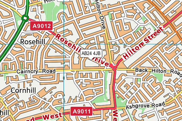 AB24 4JB map - OS VectorMap District (Ordnance Survey) AB24 4JB map - OS VectorMap District (Ordnance Survey)