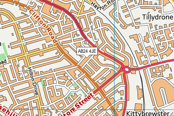 AB24 4JE map - OS VectorMap District (Ordnance Survey) AB24 4JE map - OS VectorMap District (Ordnance Survey)