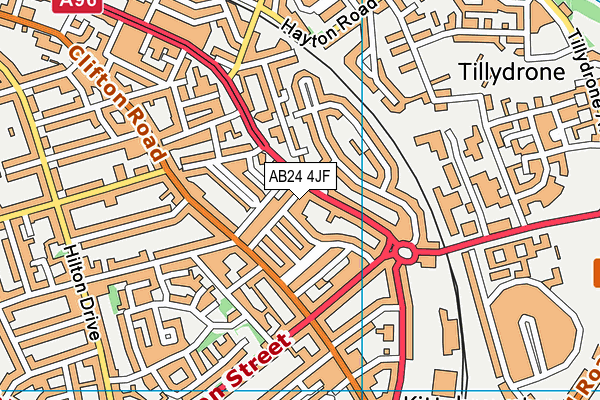 AB24 4JF map - OS VectorMap District (Ordnance Survey) AB24 4JF map - OS VectorMap District (Ordnance Survey)