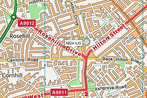 AB24 4JG map - OS VectorMap District (Ordnance Survey) AB24 4JG map - OS VectorMap District (Ordnance Survey)